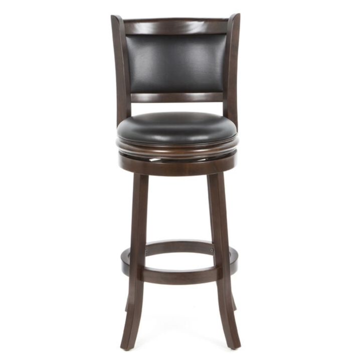 Hivvago Cappuccino 29-inch Swivel Barstool with Faux Leather Cushion Seat