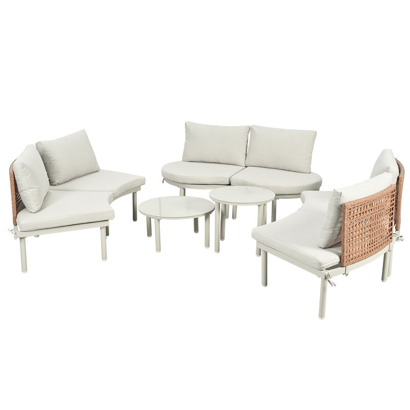 Merax Patio Sofa Furniture Set for Backyard, Garden, Poolside