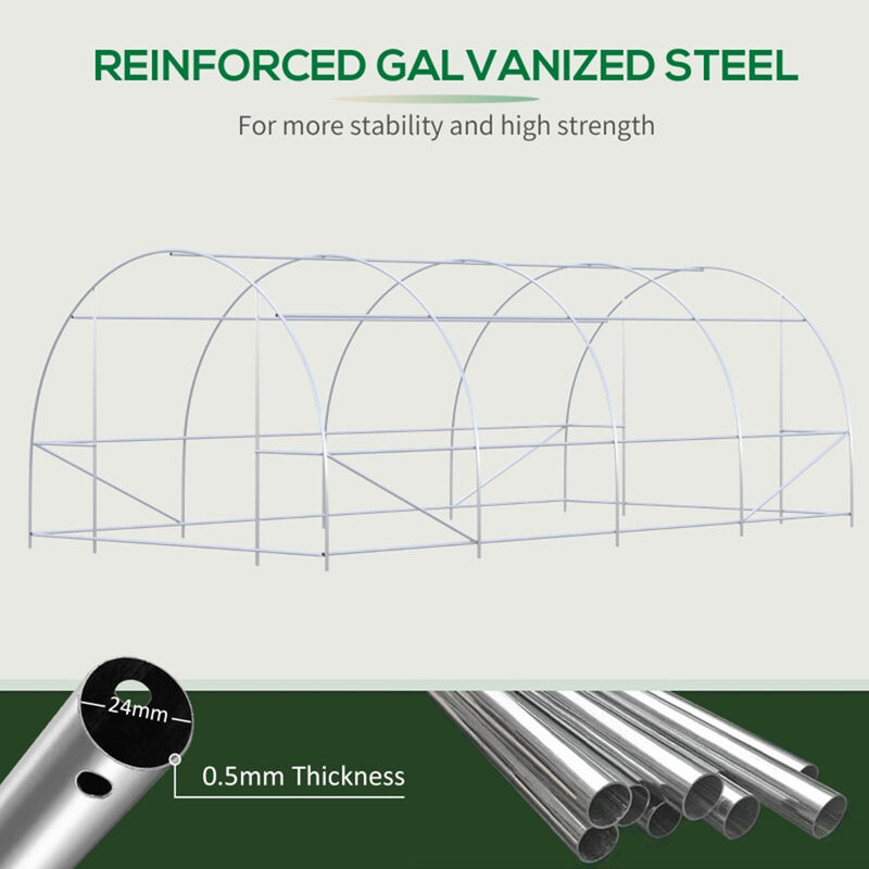 Outdoor Steel Frame Greenhouse Tunnel, Weather-Resistant Garden Warm House