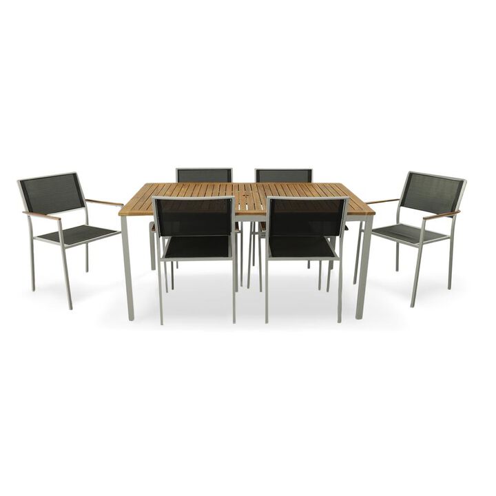 Carolina Living Braylee Outdoor Dining Set - Set of 7 - Black