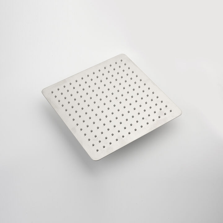 304 Stainless Steel Square Rain Shower Head, High Pressure with Self-Cleaning Nozzle for Full Body Coverage