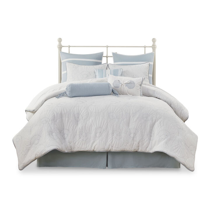 Gracie Mills Ramos 4-Piece Comforter Set with Sea Shell Motif