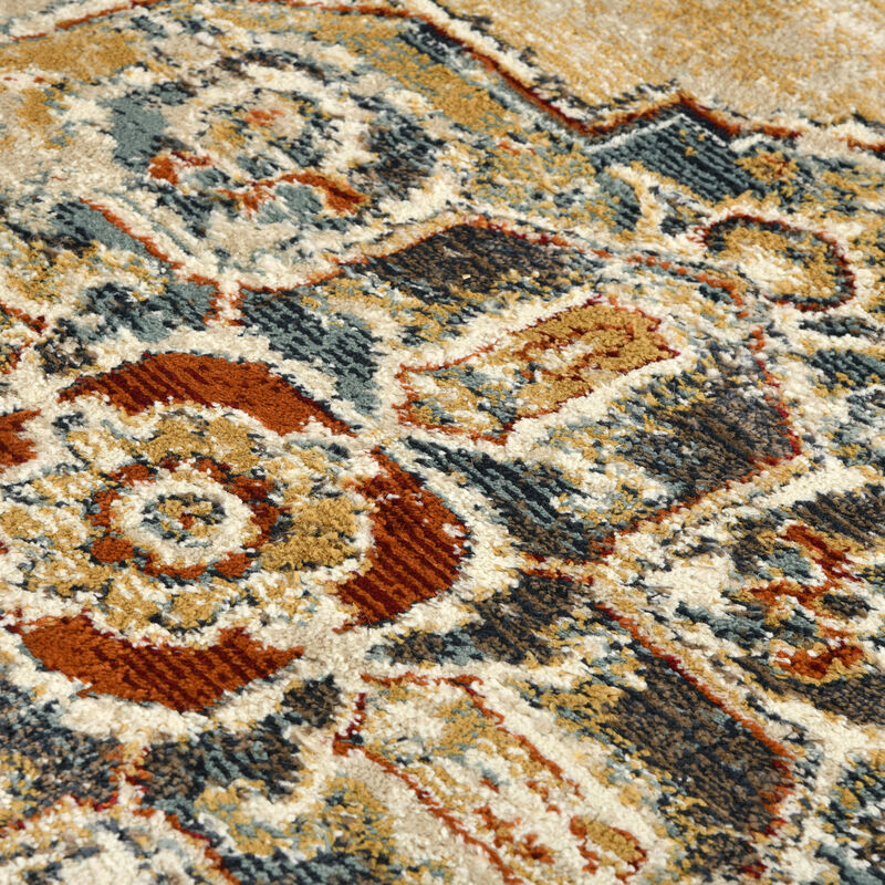 Allure Marmet Gold Medallion Area Rug 5'1"x7'6"