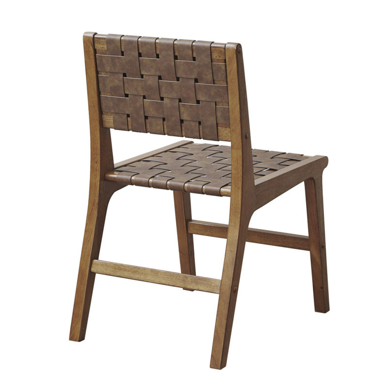 Oslo Faux Leather Woven Dining Chairs Set Of 2