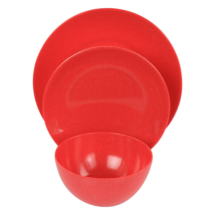 Martha Stewart 12 Piece Melamine Dinnerware Set in Red