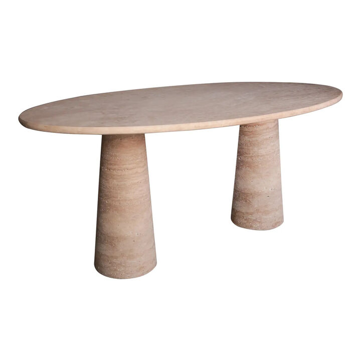 Travertine Oval Dining Table 80"