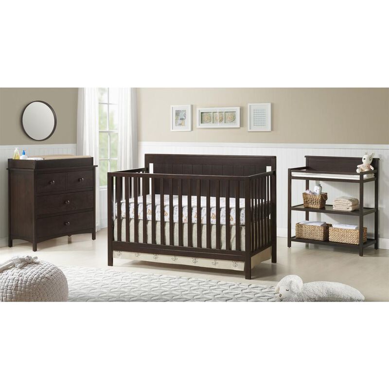 Oxford Baby Lazio 4 In 1 Convertible Crib Espresso