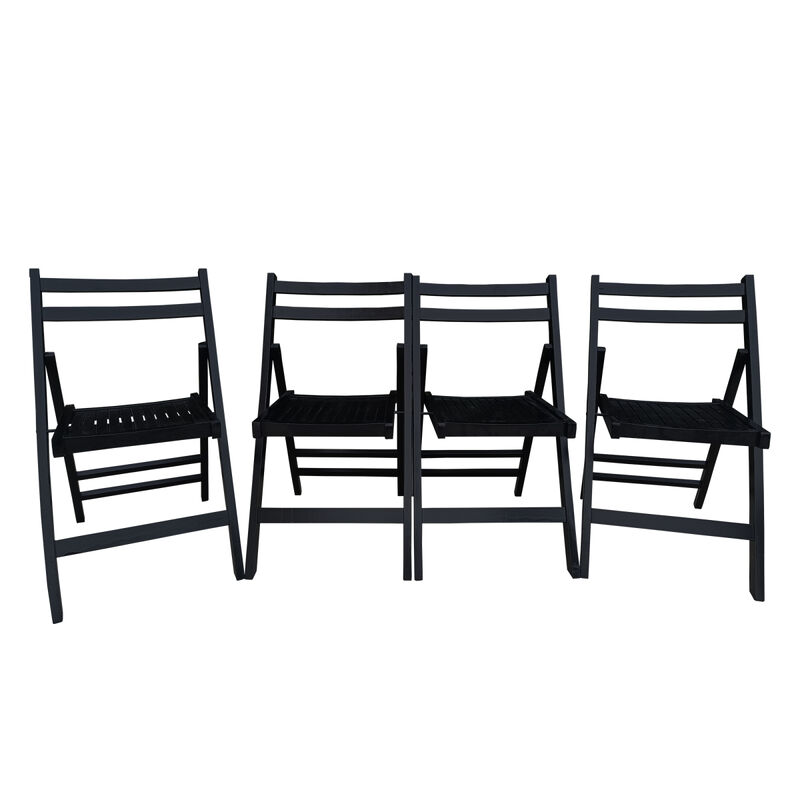 Furniture Slatted Wood Folding Special Event Chair, Set Of 4, Folding Chair, Foldable