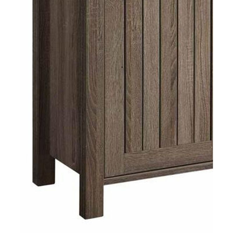 Sophisticated Wooden Shoe Cabinet, Gray-Benzara