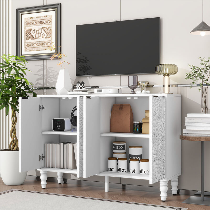 Merax Solid Wood Modern TV Stand Media Console