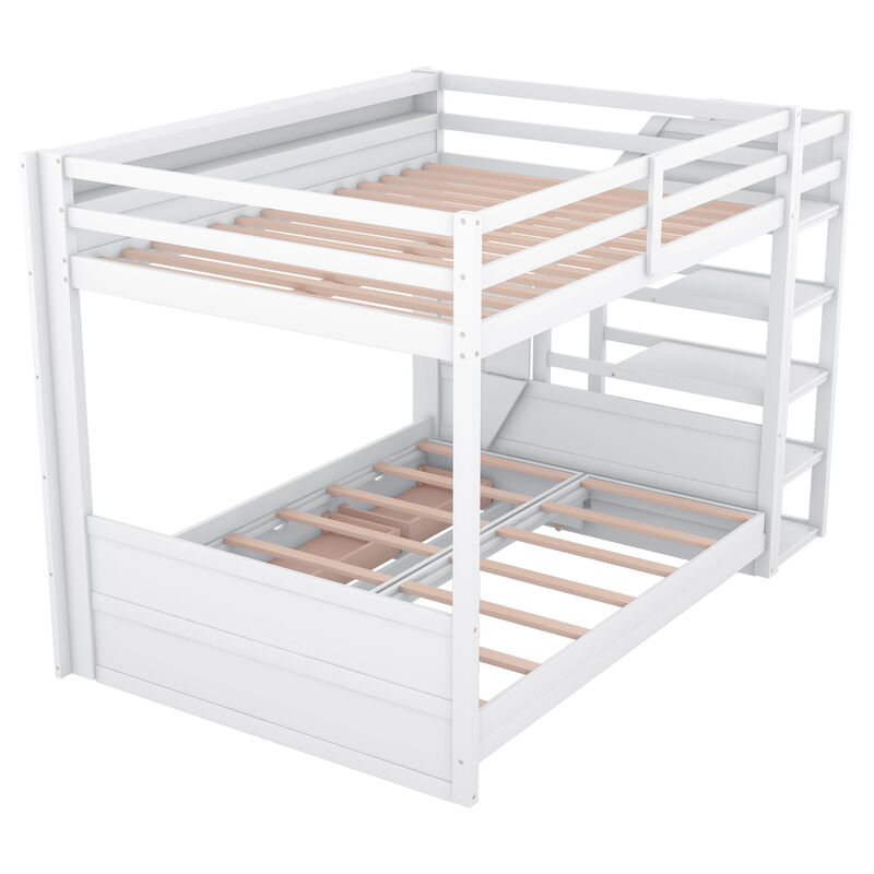 Merax Convertible Bunk Bed with Storage Staircase