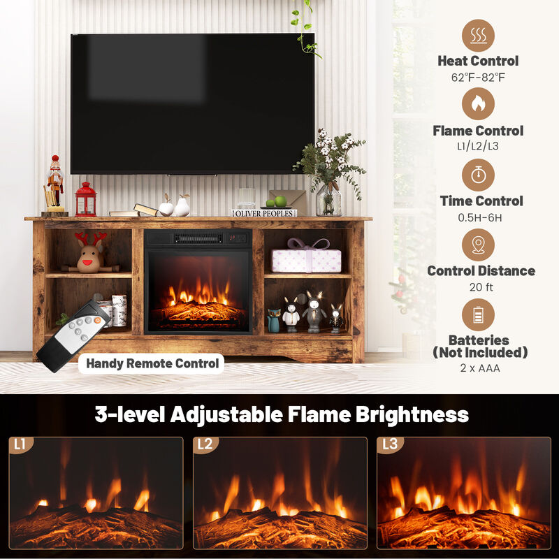 TV Stand for Flat Screen TVs with Adjustable Shelves