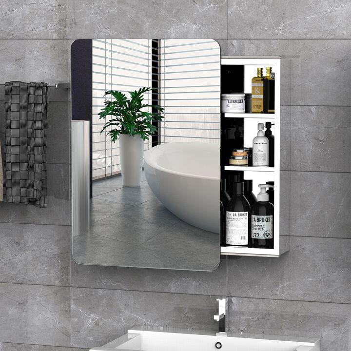 Mirrored Bathroom Cabinet: 18"x26" Stainless Steel Wall Organizer