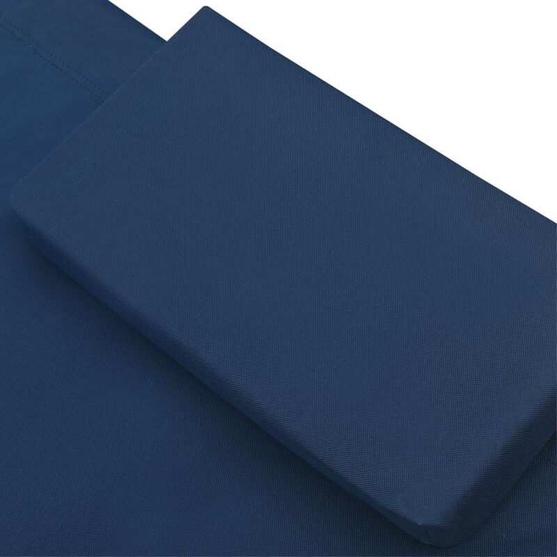 vidaXL Outdoor Patio Lounge Bed in Blue - Weather-Resistant Fabric and Powder-Coated Steel Frame - Scandinavian Style, Easy Maintenance