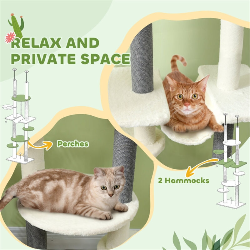 Cat Tree Sturdy Scratching Post and Climbing Tower with Cozy Perches for Cats