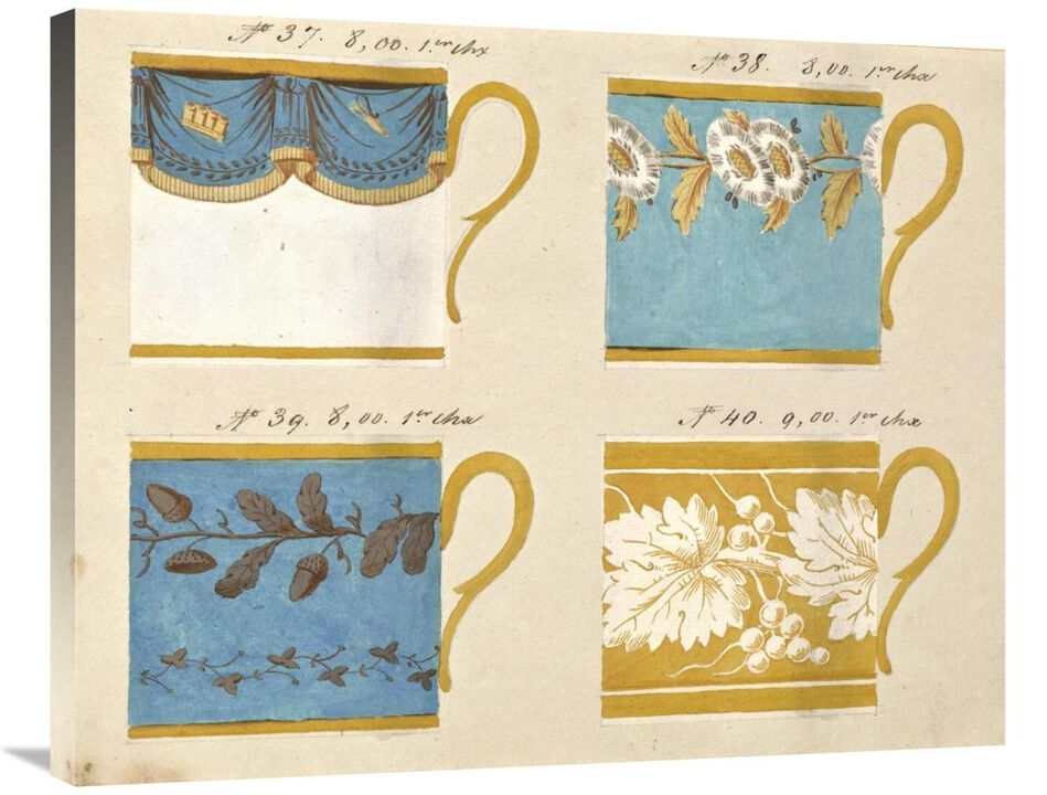 Quatre tasses du 1er choix, ca. 1800-1820-Canvas Art-35x28