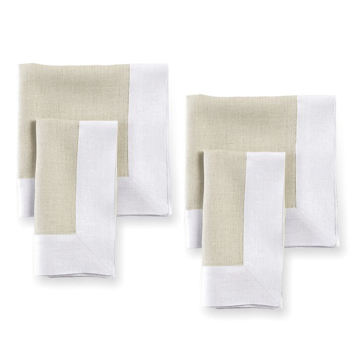 Solino Home 100% Pure Linen Dinner Napkins 20 x 20 Inch Set of 4 | Contempo for Thanksgiving, Christmas