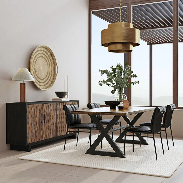 Mayer Jet Black Leather Dining Chair