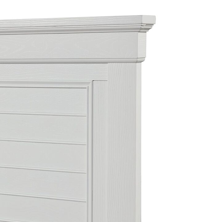 New Classic Furniture Jamestown Wood King Storage Bed, White