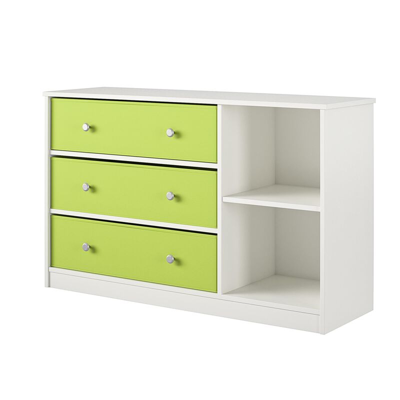 Mya Park Wide Dresser with 3 Fabric Bins