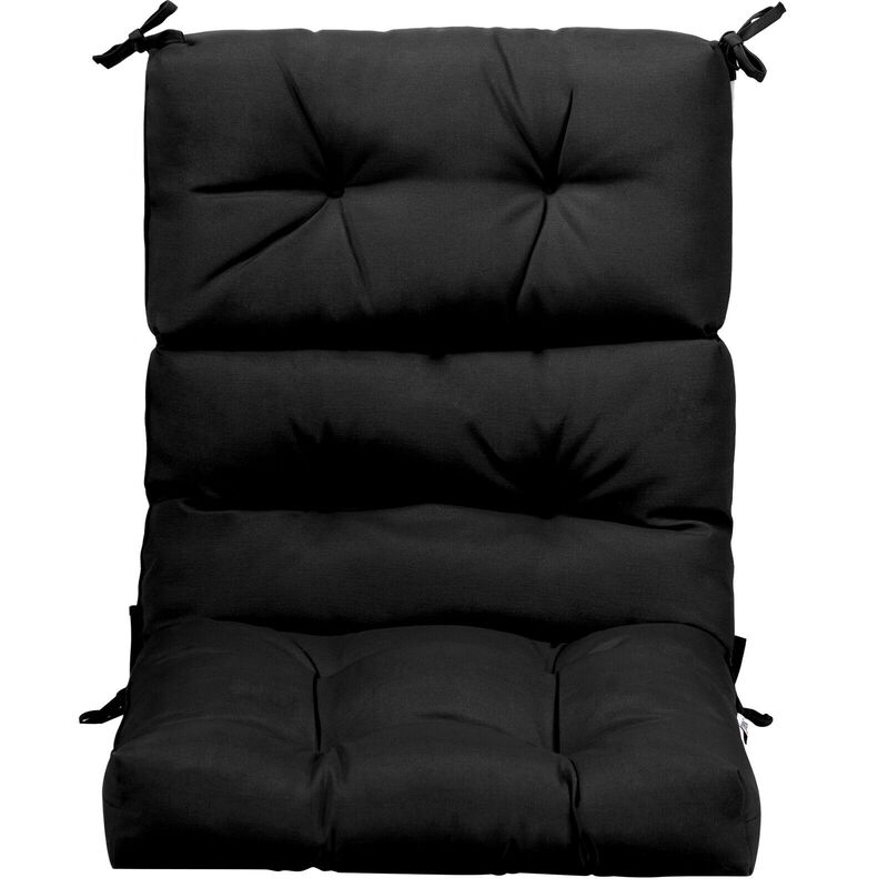 Tufted Patio High Back Chair Cushion with Non-Slip String Ties