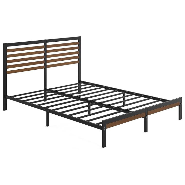 Hivvago King Size Eco Friendly Bamboo Metal Platform Bed Frame