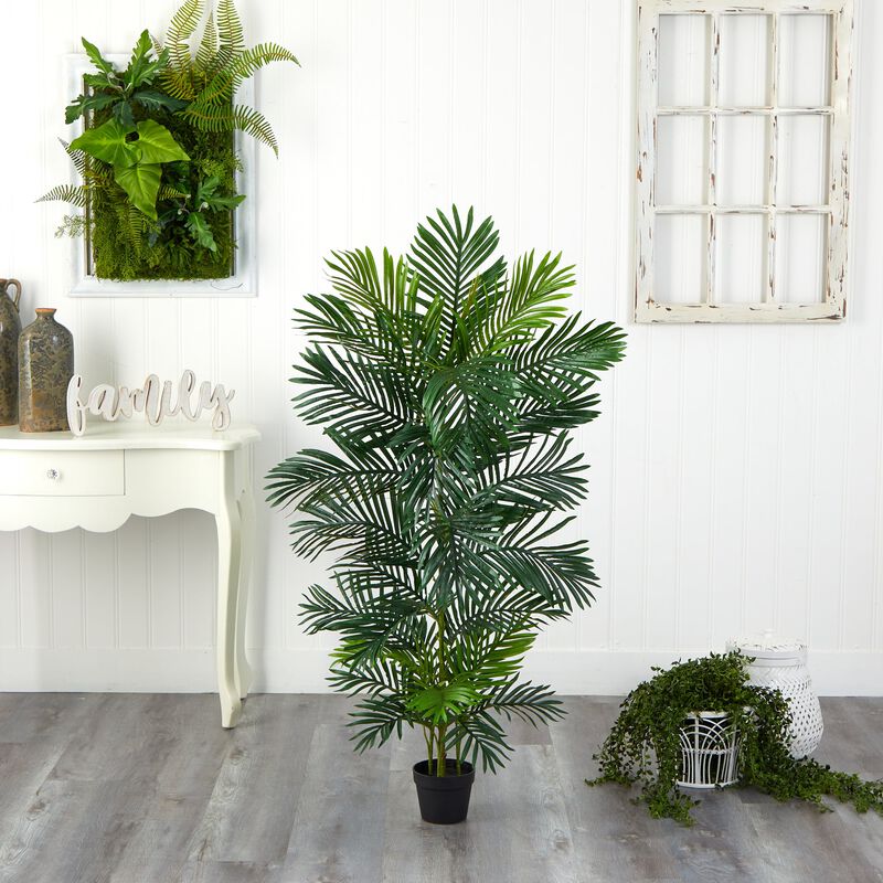 Hivvago 5 Feet Areca Artificial Palm Tree UV Resistant (Indoor/Outdoor)