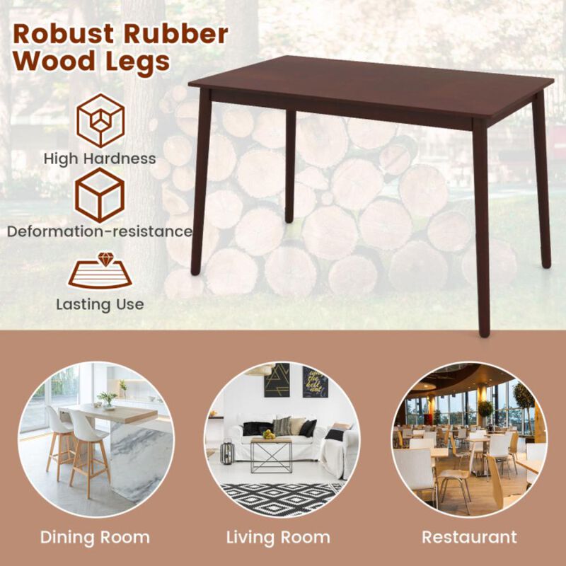 Hivvago 48 Inches Mid Century Dining Table for 4 with Rubber Wood Legs