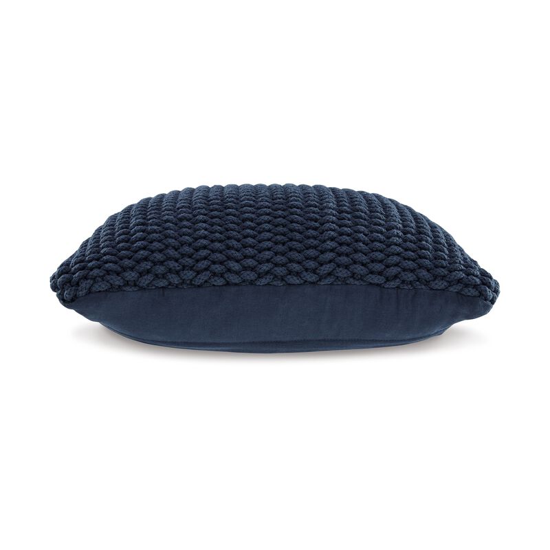 Ako Accent Pillow Set of 4, 20 Inch Square, Handwoven Navy Blue Cotton -