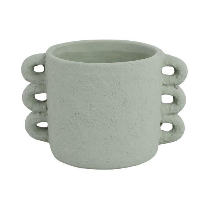 10" Green Handle Pottery Planter