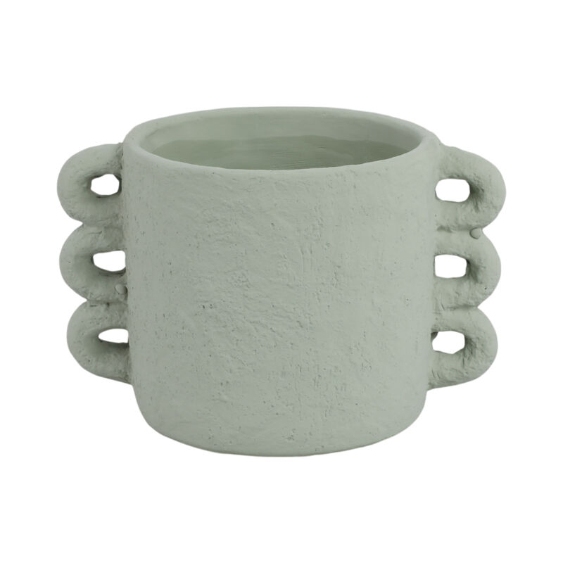 10" Green Handle Pottery Planter