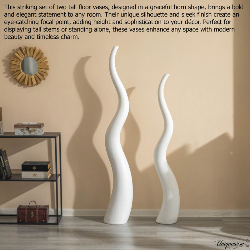 62" Tall Animal Horn Shape Floor Vase
