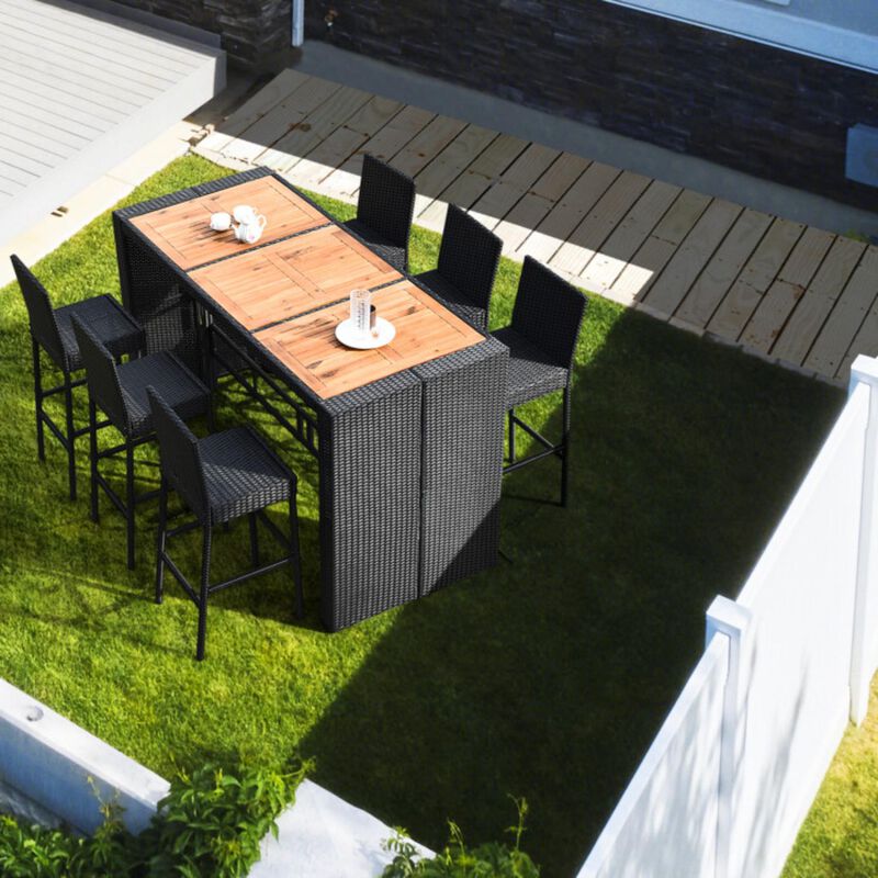 Hivvago 7 Pieces Patio Rattan Wicker Dining Furniture Set