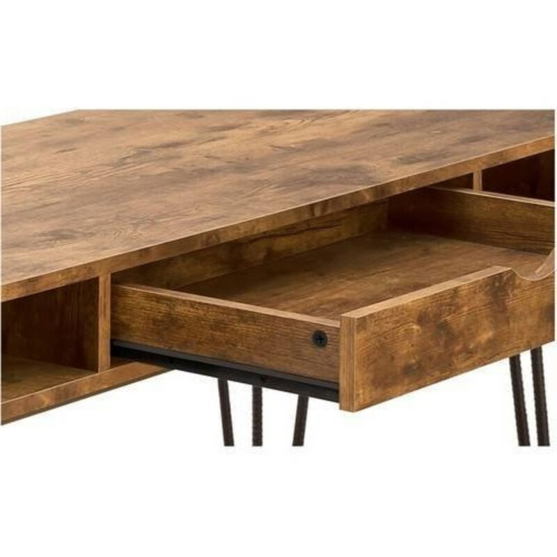 Rustic Wood Writing Desk with Drawer – Farmhouse Charm