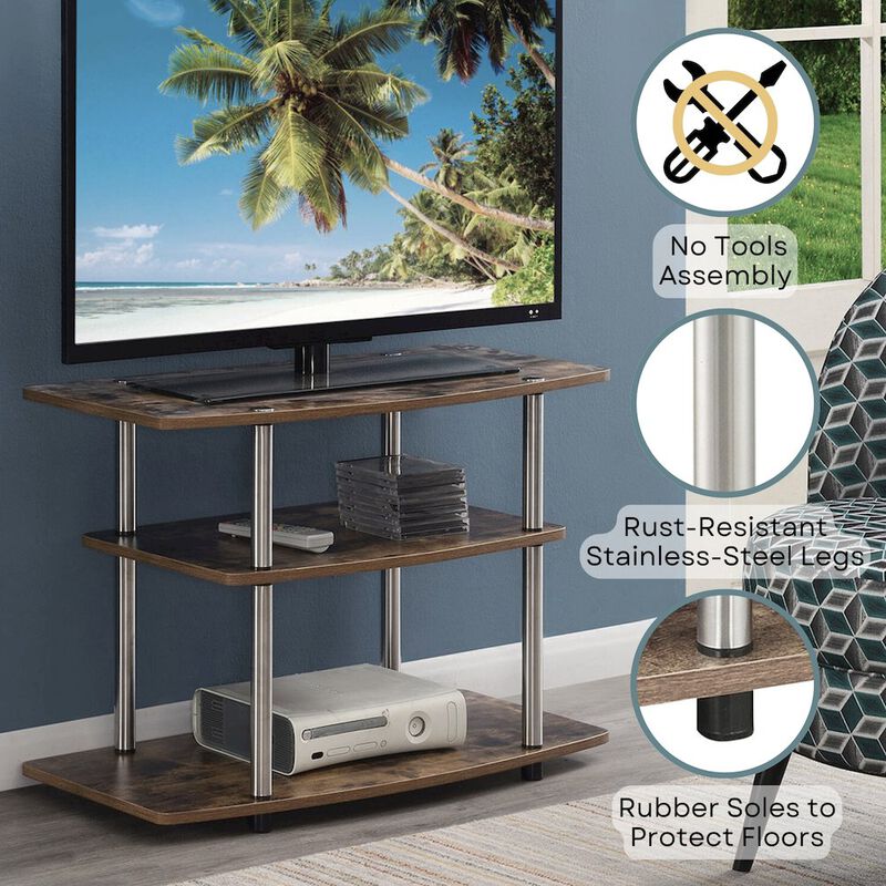 Convenience Concepts Designs2Go No Tools 3 Tier TV Stand for TVs up to 37 Inches