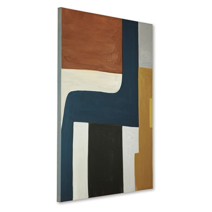 Sawyer Wall Art, Multicolor Abstract Modernist Design, Canvas 36x48 - Benzara