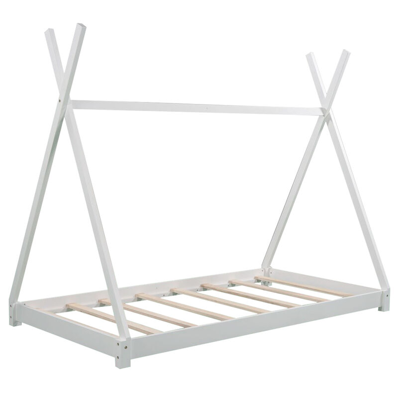 Merax Twin Size House Platform Bed with Triangle tructure