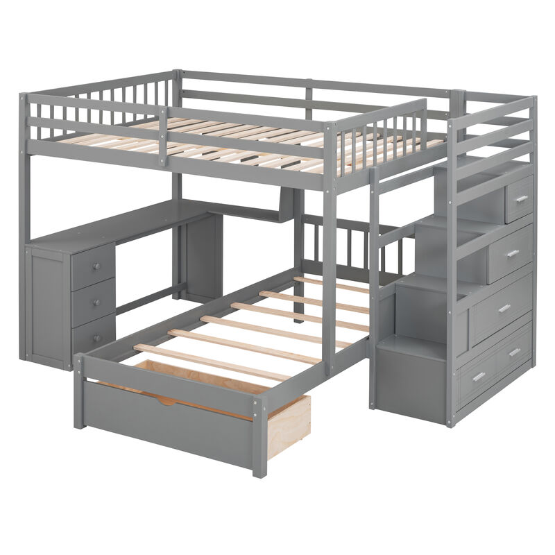 Merax Bunk Bed with Storage Staircase