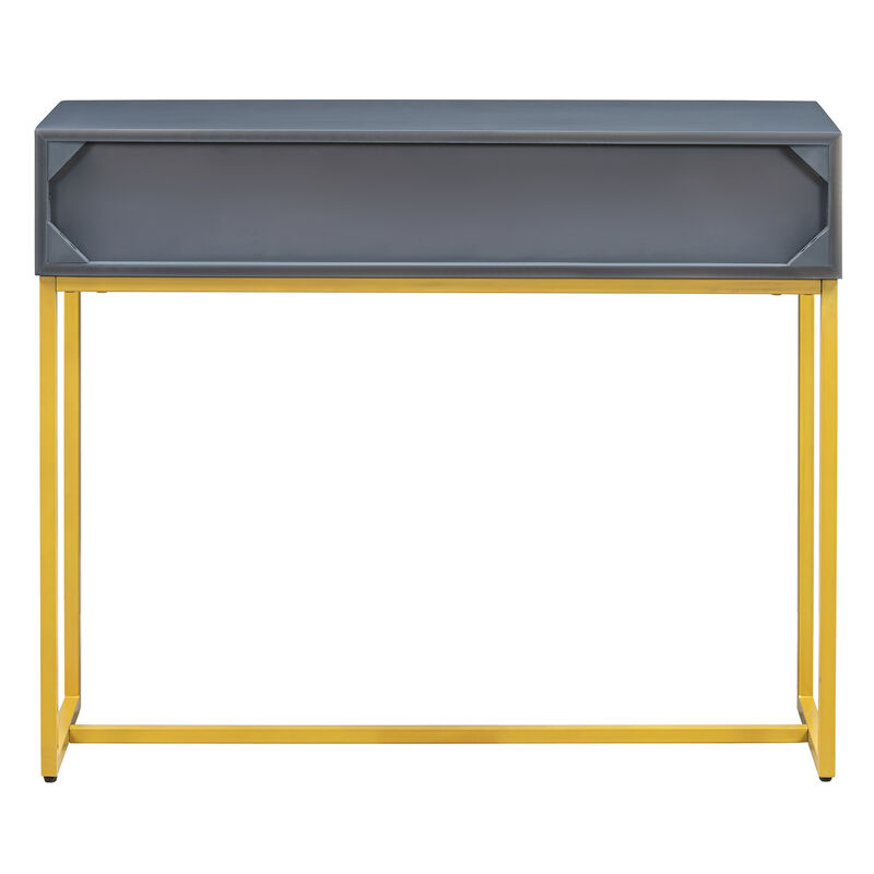 Merax Modern Sleek Console Table with 2 Drawers