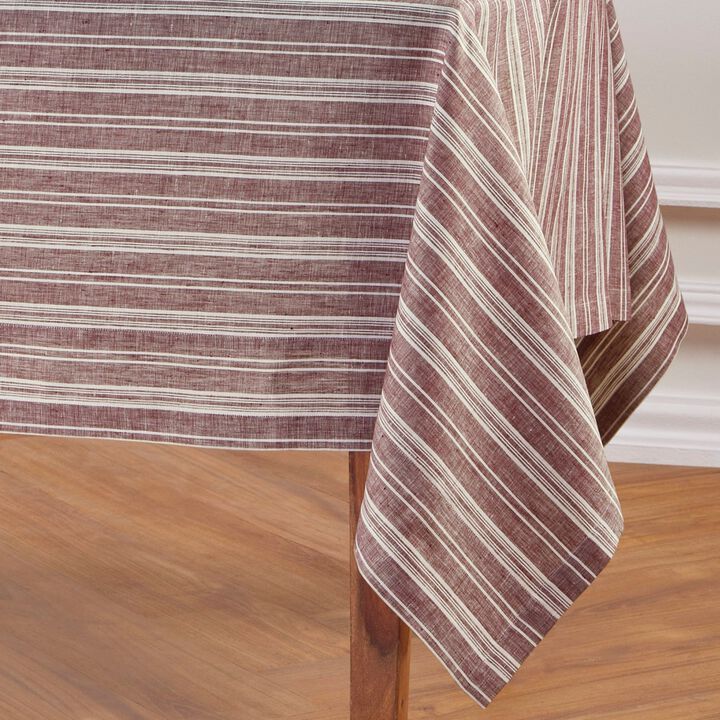 Solino Home 100% Pure Linen Tablecloth | Chelsea Stripe for Spring and Easter