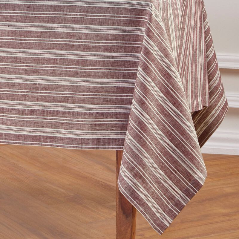 Solino Home 100% Pure Linen Tablecloth | Chelsea Stripe for Spring and Easter
