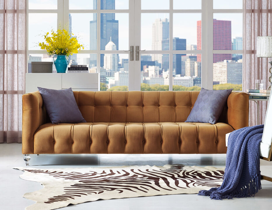 Bea Hot Pink Velvet Sofa