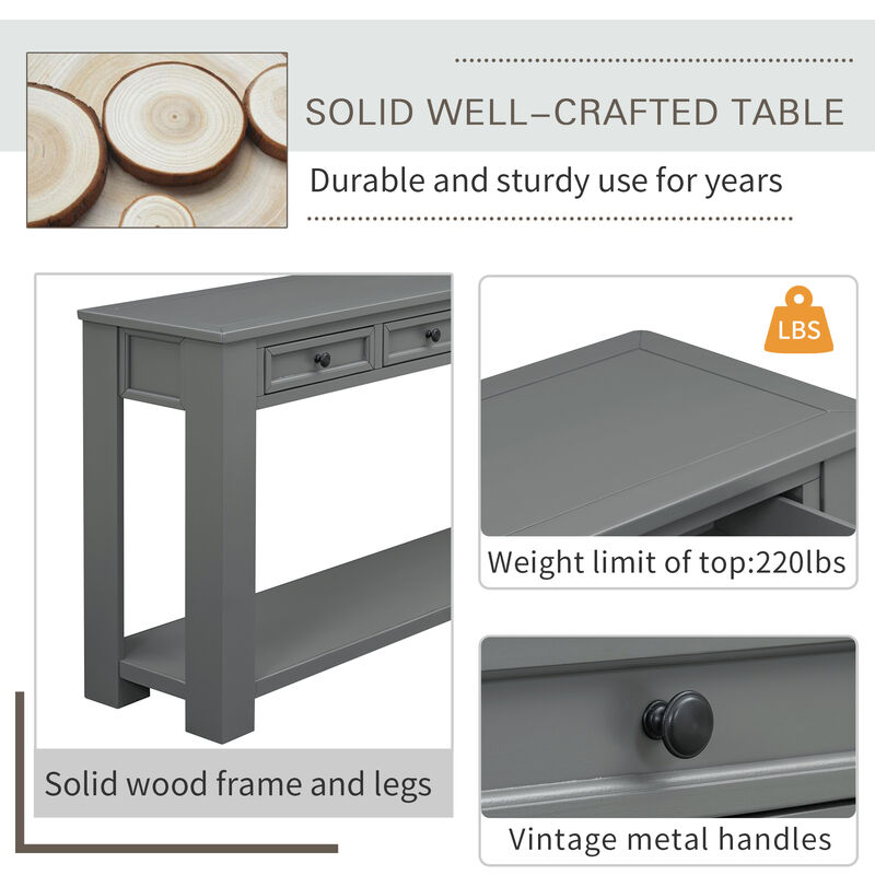 Merax Modern Console Table  with Storage Drawers