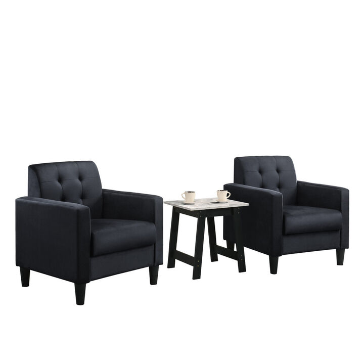 Hale Velvet Armchairs And End Table Living Room Set