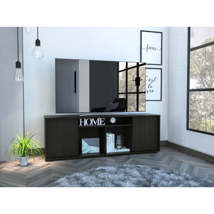 Falmouth Rectangle 3-Shelf TV Stand Black Wengue