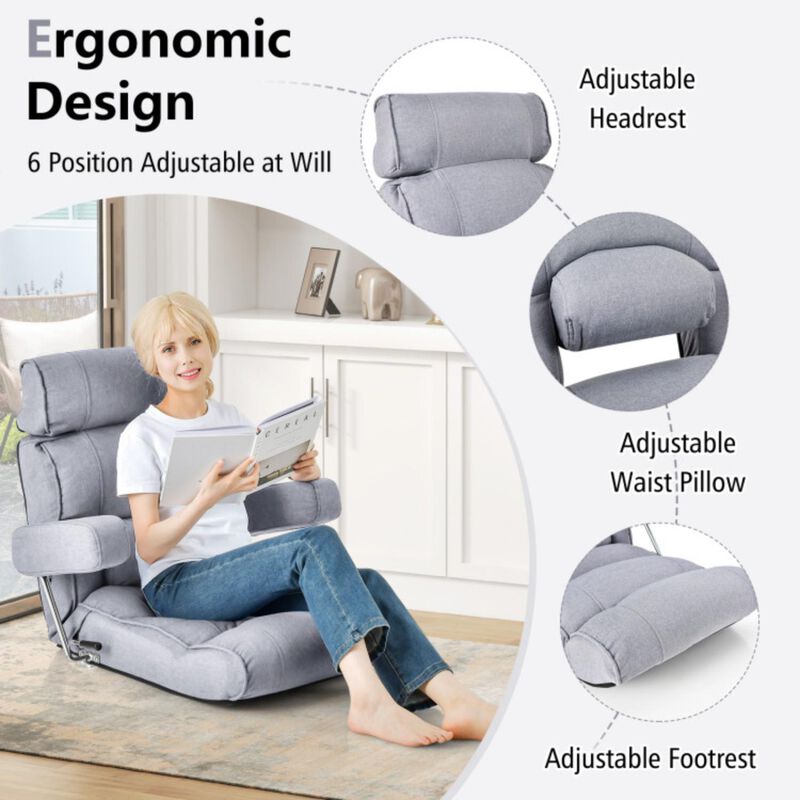 Hivvago Adjustable Folding Sofa Chair with 6 Position Stepless Back