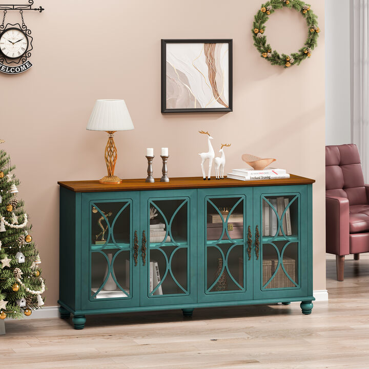 Merax European Antique Style 4-Door Sideboard Cabinet