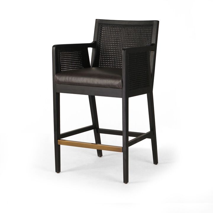 Antonia Cane Arm Counter Stool in Ebony