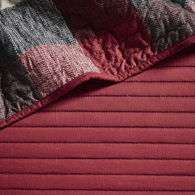 Madison Park 100% Polyester Herringbone Printed 6pcs Reversible Daybed Cover Set
