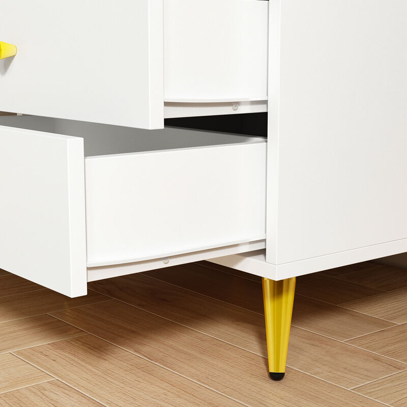 FUFU&GAGA Nightstand with Contemporary Design, 3 Drawers, Durable Composite Material, (19.7" W x 15.7" D x 20.8" H), White
